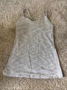 lululemon athletica Light Gray Heather Double-Strap Tank Top